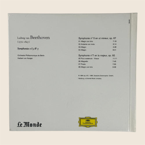 CD Beethoven – Symphonies n°5 & n°7 – Herbert von Karajan – Orchestre Philharmonique de Berlin – Deutsche Grammophon – Le Monde