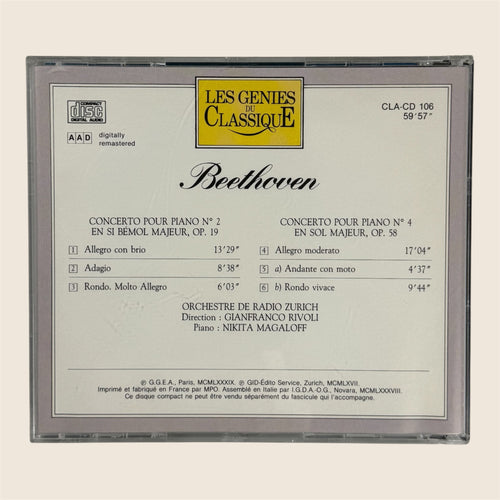 CD Beethoven – Concertos pour Piano n°2 Op. 19 & n°4 Op. 58 | Nikita Magaloff | Les Génies du Classique | Éditions Atlas